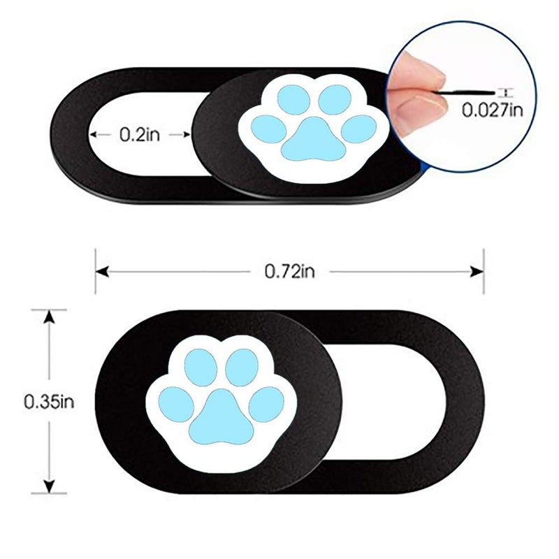 IMNEXT2U Webcam Cover 3 Pack Slide Ultra Thin Laptop Camera Cover for Echo Show, Phone, Computer, Tablet, Mac Air, Chromebook, PC - Paw Paw Black - Image 2